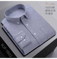 Camisa Larga De Manga Para Hombres De Talla Grande 6XL Algodón 100% Casual Con Bolsillo Y Pato Plaid Oxford Tejido Cómodo Primavera Otoño Sin Hierro - details 19
