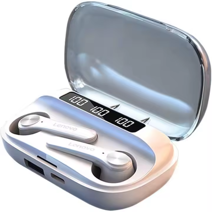 Lenovo Auriculares Inalámbricos QT81, Audífonos con Control de Sonido, Cascos de Videojuegos, Estéreo, Graves, Micrófono Doble, Reducción de Ruido, 1200 mAh, Bluetooth 5.0. Envió 24/48 horas - 1