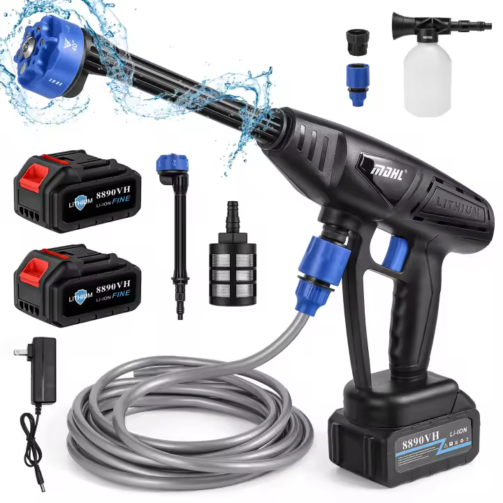 26BAR 300W Electric Car Washer Pistola de alta presión Limpiador de espuma Boquilla para Auto Home Garden Limpieza Accesorios de lavado de Coches - 1