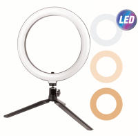 Trípode Jocca con anillo de luz LED para fotografía y video profesional gracias a los 10 niveles de intensidad, los 3 tonos de luz diferentes, la rotación de 360 grados y a que funciona por cable USB con mando - details 1