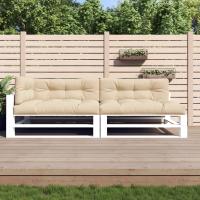 vidaXL Cojines para sofá de palets 5 unidades tela en color Beige/Antracita/Estampado de hojas y más | acolchados duraderos para sofás de jardín terraza exterior - details 0