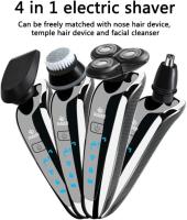 Maquinilla de afeitar eléctrica para hombres, resistente al agua IPX7, 4 en 1, afeitadora rotativa, recortadora de barba, nariz y bigote, cepillo de limpieza facial，maquina de afeitar hombre - details 1