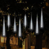 Luz De Show De Meteoritos 30/50cm Para Exterior Con Enchufe EU 8 Tubos De Lluvia Caída Decoración De Árbol De Navidad Patio Porche Calle Para Halloween - details 5