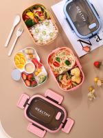 Caja De Almuerzo Ecológica De 1200ML Con Doble Capa Compartimentos Cuchara Y Tenedor Microwaviable Y Sellado Para Picnic - details 3