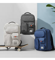 Mochila Mixi Exterior Impermeable Para Viajes 18 Pulgadas Rucksack Unisex Con Compartment Para Laptop Colores Blanco Negro Azul - details 3