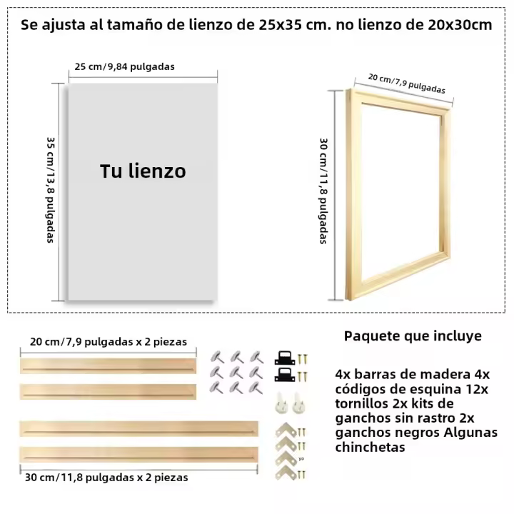 Marco De Madera Para Pintura En Lienzo 50x70 60x90 80x120 Cm Marco Para Fotos Y Pinturas Al Óleo Marco De Pared De Madera - 1