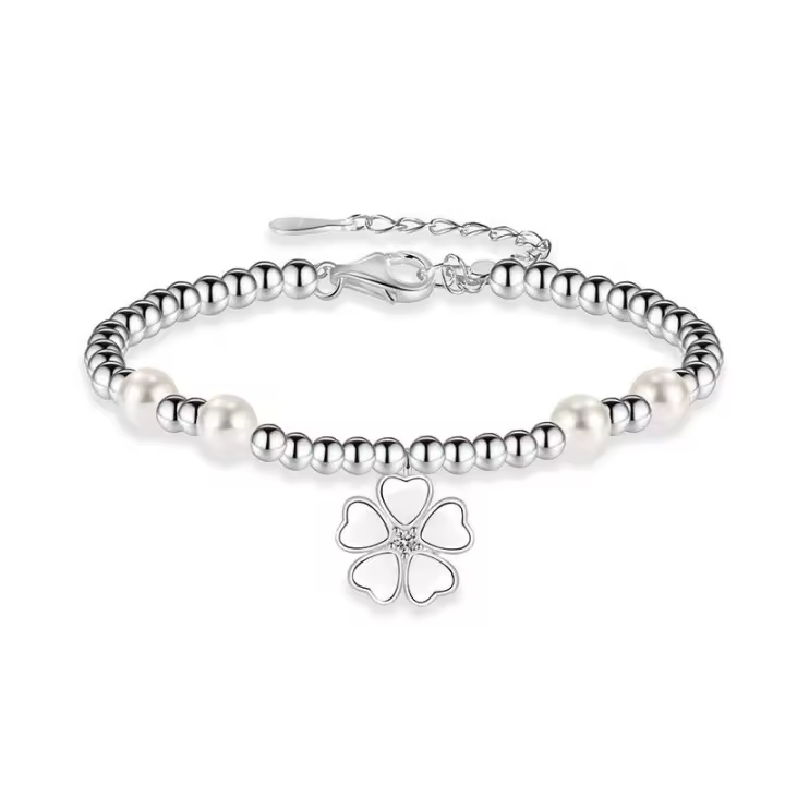 Pulsera Nomeolvides original de Plata Pura que no se decolora, pulsera de Flores de alta gama de Verano para Mujer - 1