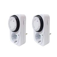 Temporizador mecánico de 24 horas, temporizador cíclico para interior, color blanco, Enchufe Europeo, IP20 analógico, 30VAC, 3500W, 16A, pack de 2 unidades. - details 0
