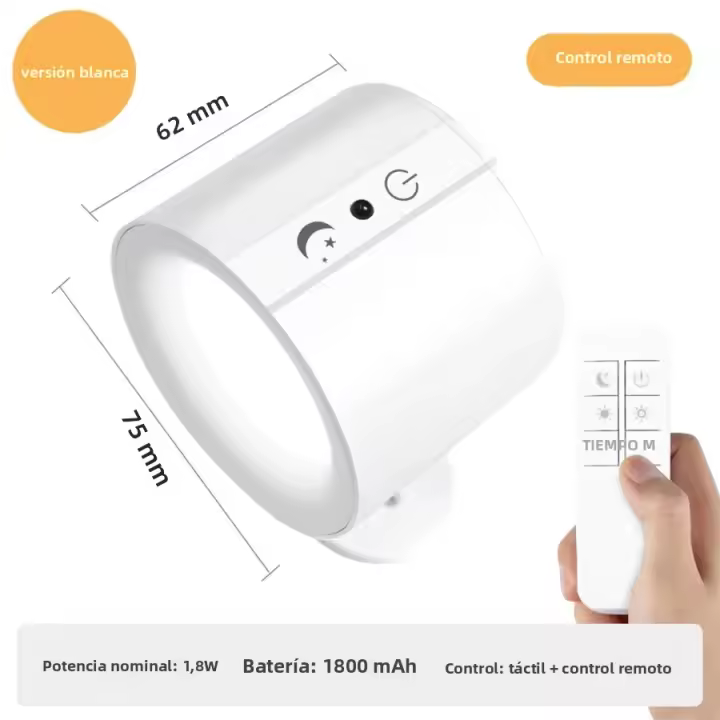 Lámpara Nocturna LED Magnética Recargable Con Control Remoto Y Toque Iluminación De Lectura Para Armario Luz De Pared - 1