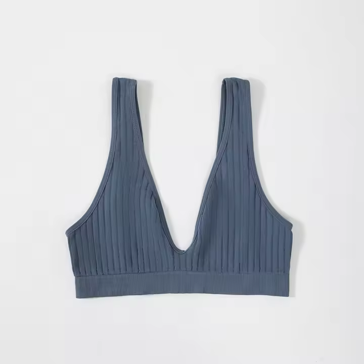 Sujetador Deportivo Para Mujer Con V-Neck Profundo Y Almohadillas Grande De Estilo Francés Cross Border Yoga Sin Costuras En La Espalda No Deja Marcas - 1