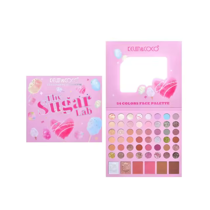 Paleta de sombras de ojos de KEVIN & COCO, paleta de 54 colores The Sugar Lab para rostro - 1