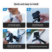 TELESIN Soporte De Cuello De Silicona Con Arranque Rápido Para Cámara GoPro Hero 12/11/10 Insta360 X4/X3/GO3/GO2 OSMO Accesorio Deportivo - details 1
