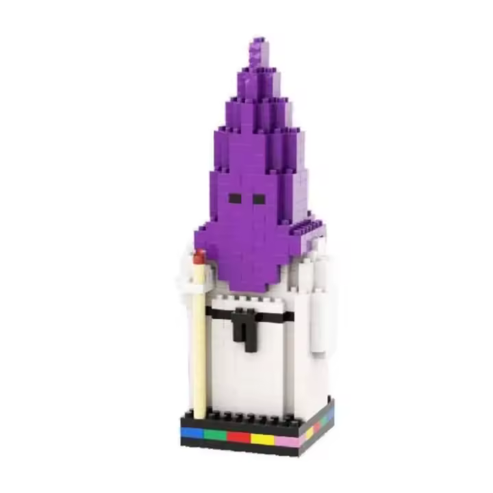 Pixo Nazareno con capirote morado y túnica blanca 342 piezas – bloques de construcción NZSC13 - 1