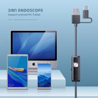 Cámara Endoscopia Android HD720P Lente 3.9MM 8MM 3en1 Micro USB Tipo-c Inspección Vehicular Impermeable Para Sumang HUIWEI PC - details 4