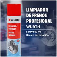 Würth Limpiador de Frenos Profesional Spray 500 ml – Limpieza Rápida Sin Residuos Para Discos, Tambor y Componentes Mecánicos - details 0
