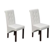 vidaXL Sillas de comedor 2 unidades cuero sintético en color Marrón/Blanco/Negro | cómodas modernas ergonómicas para comedor cocina salón hogar - details 1