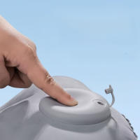 Cojín De Lumbar Inflable Gris Para Viajes De Larga Duración Cojín De Asiento De PU Para Avión Y Rail Cuello De Silla De Oficina Almohada De Lumbar De Tela Flocada - details 6