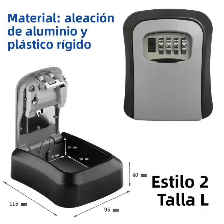 Caja De Seguridad Para Llaves Con Código De 4 Dígitos Montaje En Pared Sin Llave Para Casa Y Oficina Organizador De Almacenamiento Secretos - 1