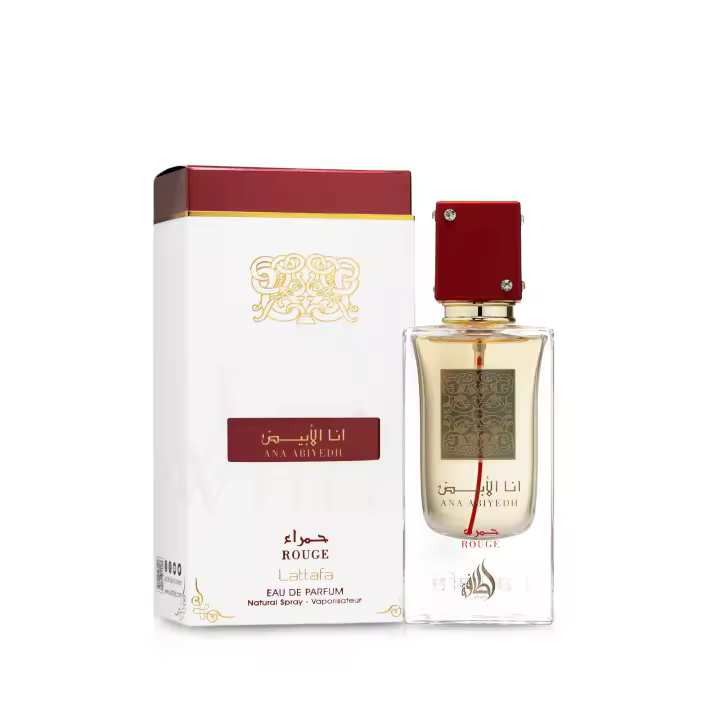 Lattafa Ana Abiyedh Rouge 60ml. Eau de Parfum unisex - Fragancia amaderada especiada y duradera para él y ella - 1