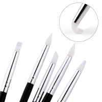 5 Pcs Cepillos De Uñas De Silicona Para Modelado Arte De Uñas Y Escultura De Cerámica Hueca Herramienta UV Gel Formación - details 8