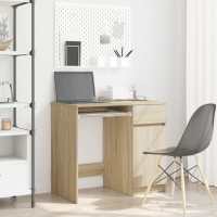 vidaXL Escritorio 86x49x76 cm madera de ingeniería en color Gris hormigón/Roble negro/Madera antigua y más | estructura resistente ideal para salón dormitorio o estudio - details 8