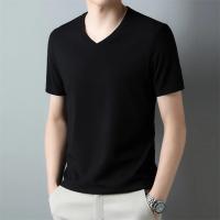 Camiseta Hombre Verano 2024 Cuello V Corta Transpirable Con Capucha Top Casual De Poliéster Para Primavera Y Verano - details 12