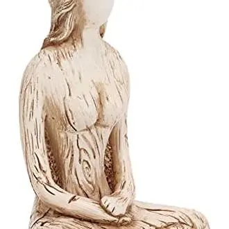 Estatua de postura de yoga de resina sintética, figura de meditación rústica simple para decoración del hogar, adorno, escultura, decoraciones, estudios de yoga, regalo (2,4 x 1,4 x 3,5 pulgadas) (blanco) - 1