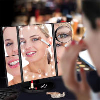 Espejo De Maquillaje Plegable Con Pantalla Táctil LED Y Soporte Ajustable Recargable Por USB Magnificación 1x/2x/3x Ilumina Tu Belleza - details 0