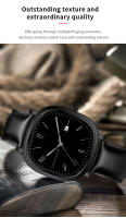Reloj De Cuero Negro Para Hombre Estilo Casual Y Negocios Resistente Al Agua 3Bar Calendario Movimiento De Cuarzo Deportes Reloj De Pulsera Top Para Chicos - details 6
