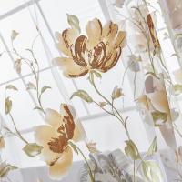 Cortinas De Tules Negras Con Florecimiento Para Decoración De Sala De Estar Y Dormitorio Translúcidas De Chiffon Voile Para Ventanas De Cocina - details 21