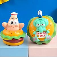 Figuras De SpongeBob SquarePants Delicioso Burger De Cangrejo En Caja Sorpresa Con Patrick Star Squidward Tentacles Juguetes Para Niños - details 4
