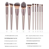 Juego De Pinceles De Maquillaje Para Mujer Champán Fundación Polvo Rubor Sombra Kabuki Herramientas De Belleza Set Completo - details 5