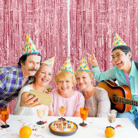 Juego De 1 Pieza De Cortina De Foil Dorado De 9.8 Pies Para Fondo De Fotografía De Cumpleaños Decoración De Fiesta Streamers De Aluminio - details 10