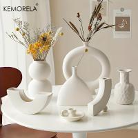 Vaso De Cerámica Nórdico Donut Hueco Para Flores Decoración De Sala De Estar Oficina Y Escritorio Regalo Accesorios Interiores - details 0