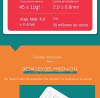 Teclado Mecánico De Juego Aigo GD110 110 Teclas Con Switch Rojo Y Cable USB Tipo-c Teclado Gamer Recargable Sin Retroiluminación - details 19