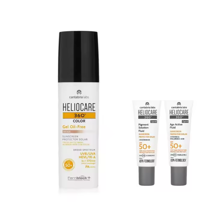 Heliocare 360° Spf 50+ Gel Oil-Free Beige 50 ml + Regalo Protector Age Fluid y Pigment Fluid 3 ml - 1