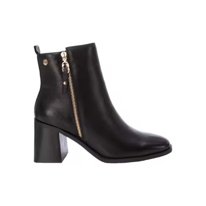 botin tacon 5cm piso goma con cremallera exterior - 1