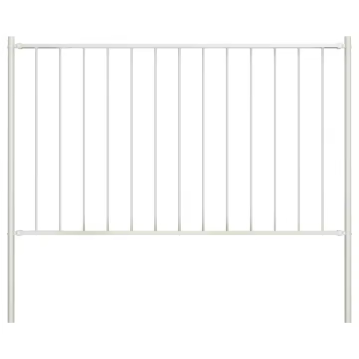 vidaXL Panel valla y postes acero recubrimiento polvo blanco 1,7x0,75m - 1