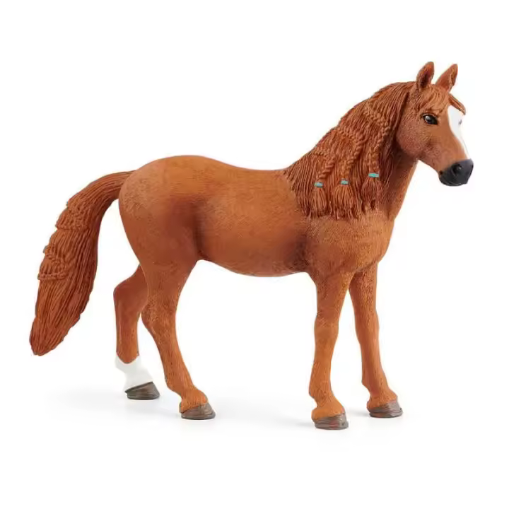 Schleich Deutsche Reitpony - Elegante Yegua de Competición Alazana - Figura Educativa - 1