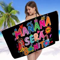 Toalla De Playa Grande Para Niños K-Karol G Manana Sera Bonito Toalla De Baño Y Piscina Absorbente Microfibra Cartoon Summersoft Para Natación - details 2