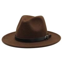 Sombrero De Paja Negra Para Hombres Y Mujeres Estilo Jazz Moda Casual Para Exteriores Primavera Verano Mezcla De Lana Y Poliéster - details 3