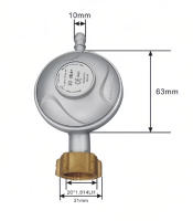 Regulador de Gas Butan 30mbar G1/2 Izquierda - Compatible con Bombonas y Equipos de Francia y Bélgica – Ideal para Caravana y Camping – QBako - details 3