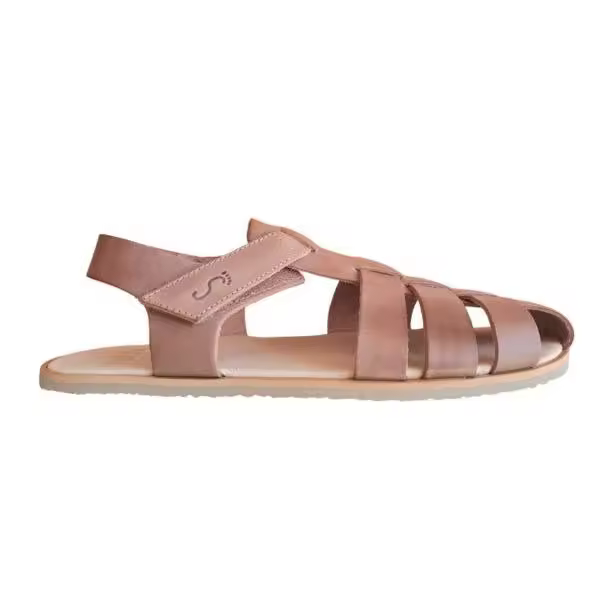 Flexinens, sandalias barefoot de piel para niños y adolescentes. Con suela muy flexible y ligera, puntera cerrada y cierre de banda adherente. Hechas en España. - 1