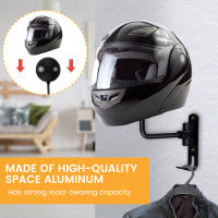 Soporte De Casco De Motocicleta Para Pared Con Gancho Doble Rotación De 180° De Acero Para Almacenamiento De Llaves Y Ropa - details 0