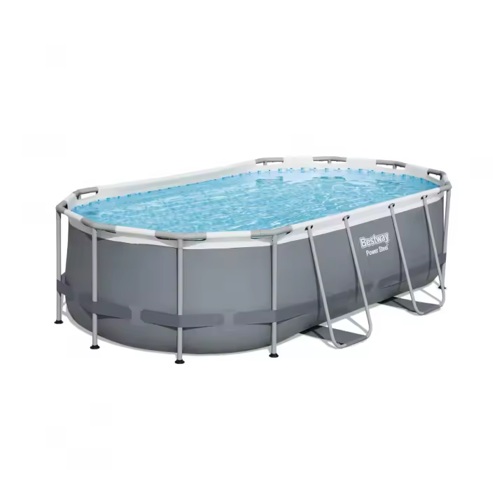 Piscina Tubular Oval 427x250x100 cm con estructura tubular de acero galvanizado resistente a la oxidación y paneles laterales de alta densidad fabricadas con Tritech™ - 1