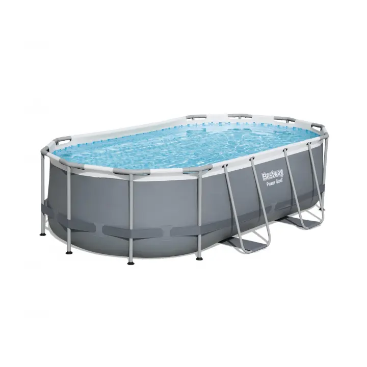 Piscina Tubular Oval 427x250x100 cm con estructura tubular de acero galvanizado resistente a la oxidación y paneles laterales de alta densidad fabricadas con Tritech™ - 1