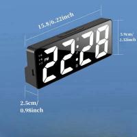 Reloj De Alarma Digital Con Control De Voz Temperatura Fecha 2 Alaramas Modo Nocturno USB Reloj De Mesa 12/24H LED Siempre Encendido - details 0