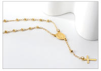Pulsera De Rosario Cruz LUXUSTEEL Para Mujeres Y Hombres Joyería Cristiana Religiosa Ajustable Cadena De Enlace Metálica De Moda - details 5