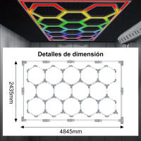Lalumia  Lámpara 14pcw  Hexagonals LED para Garaje/Gimnasio - Panel Techo Modular con Luz RGB + Blanco, Diseño Honeycomb   Luces LED para Estación de Lavado de Autos - details 1