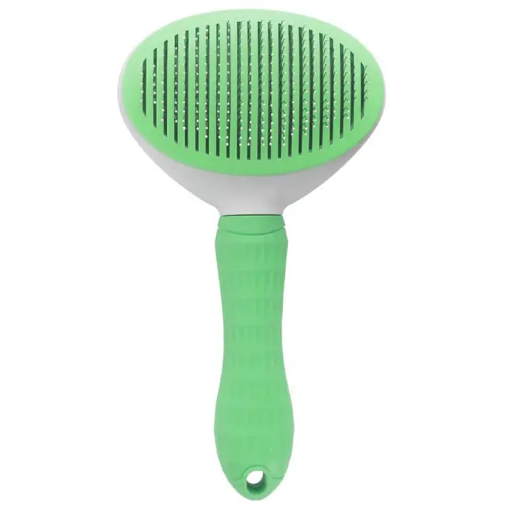 Cepillo Autolimpieza Slicker Verde para Perros y Gatos - Pelo Largo y Corto - Herramienta de Eliminación de Pelo - Verde - 1